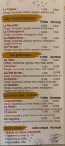 Carte et menu de Pizzeria la Marguerita à Beinheim — Les végétariennes, poissons et pizzas, ...