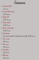 Menu La Casa des kneckes - Les boissons