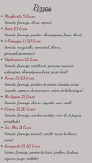 Menu La Casa des kneckes - Les pizzas