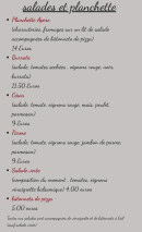 Menu La Casa des kneckes - Les salades et planchette
