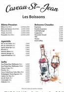 Menu Caveau Saint Jean - Les boissons