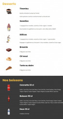 Menu Chamas Tacos - Les desserts et boissons