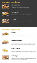 Menu Chamas Tacos - Les tacos