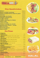 Menu Kebab Du Nord - Les sandwichs et pizzas