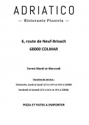 Menu L’Adriatico - Carte et menu L’Adriatico Colmar