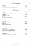 Menu L’Adriatico - Les fromages et desserts