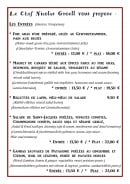 Menu L'Epicurien - Suggestions du chef