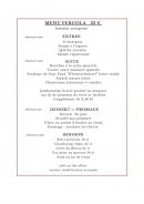 Menu La Pergola - Menu à 33€