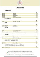 Menu Le Cercle des Arômes - Les digestifs