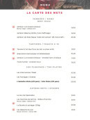 Menu Le Cercle des Arômes - La carte des mets
