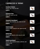 Menu Suki - Les carpaccios et tataki