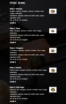 Menu Suki - Les poké bowls