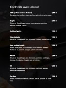 Menu Suki - Les cocktails avec  alcool