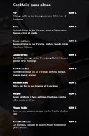 Menu Suki - Les cocktails sans alcool