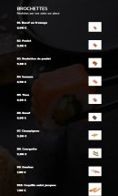 Menu Suki - Les brochettes