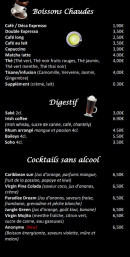 Menu Chili Thai - Les boissons chaudes