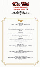 Menu Da Totó - Les pizzas