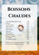 Menu Diamonds Bar - Boissons chaudes