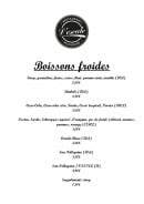 Menu L'escale - Les boissons froides