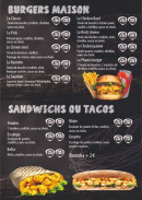 Menu Le Phénix - Les burgers, sandwichs et tacos