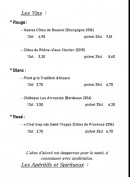 Menu Le Temps D’une Pause - Les vins