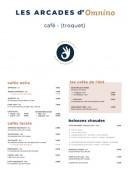 Menu Les Arcades - Les cafés