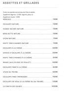 Menu Les Dunes - assiettes, grillades