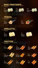 Menu Mev - Les omelettes, yakitoris, ...