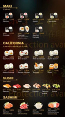 Menu Mev - Les makis, sushis, ...