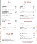 Menu NoMad - Soft, hot drink, desserts...