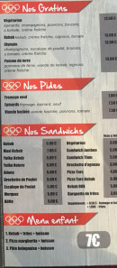 Menu Olympia - Les gratins, pides et sandwichs, ...