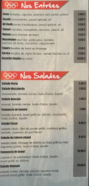 Menu Olympia - Les entrées et salades