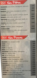 Menu Olympia - Les pates et pizza