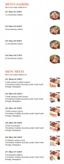 Menu Sushi GM - Menus sashimi et menus mixte