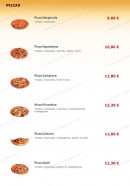 Menu T-Pizzas - Les pizzas margherita, napolitaine, campione...