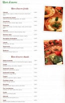 Menu Vestiges de Baalbek - Les hors d'oeuvres