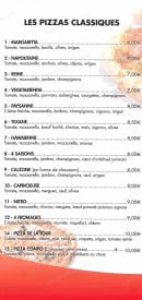 Carte et menu de La Tour de Piz'z à Horbourg Wihr — Les pizzas classiques