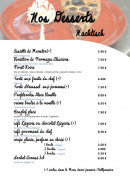 Menu La Taverne - Les desserts