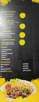 Carte et menu de Dayi à Dannemarie — Assiette kebab, paninis, et petite faim