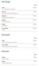 Carte et menu de La Stazione à Montreux Vieux — Les vins