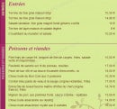Carte et menu de Au Bon Coin à Kaysersberg Vignoble — Les entrées, poisson et viandes