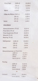 Carte et menu de Ferme-Auberge du Bruckenwald à Masevaux-Niederbruck — Les vins (suite)