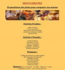 Menu Auberge du Grand Langenberg - Les menus groupes: les entrées froides, les entrées chaudes,....