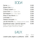 Menu A l'Essentiel - Les sodas et eaux