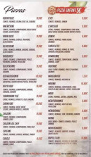 Menu Presto pizza - autres pizzas