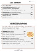 Menu Le Relais - les entrées et tartes