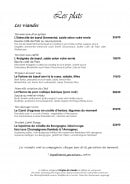 Menu Au Cheval Blanc - plats suites