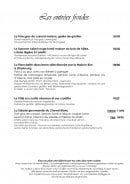 Menu Au Cheval Blanc - entrées froides