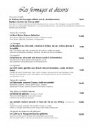 Menu Au Cheval Blanc - desserts, fromages