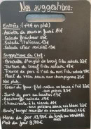 Menu Le Bratzala - Suggestions du chef